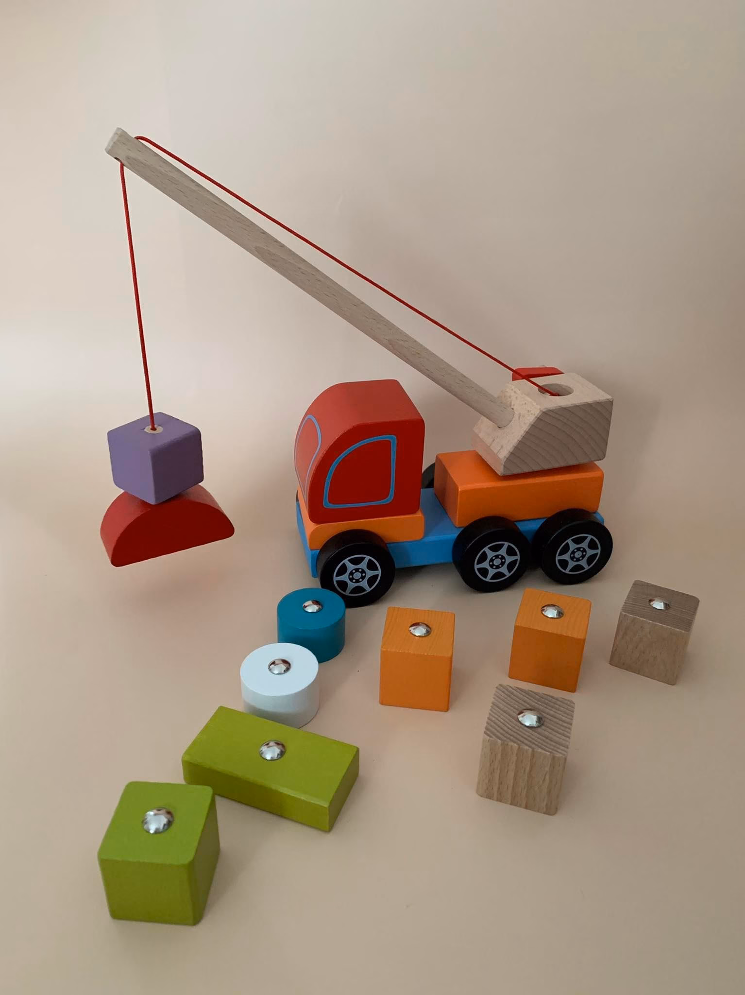 Magnetklotsidega puidust mänguasi "Autokraana" - Image 2