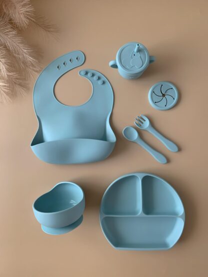 Laste sööginõude 7 osaline komplekt - helesinine - Image 2