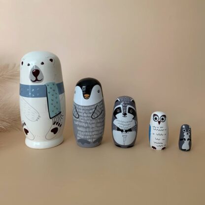 Puidust matrjoška - valge karu - Image 3