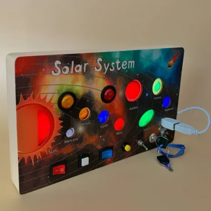 Busyboard - tegelustahvel tuledega "Päikesesüsteem"
