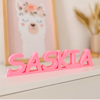 Nimeline 3D lastetoa dekoratsioon