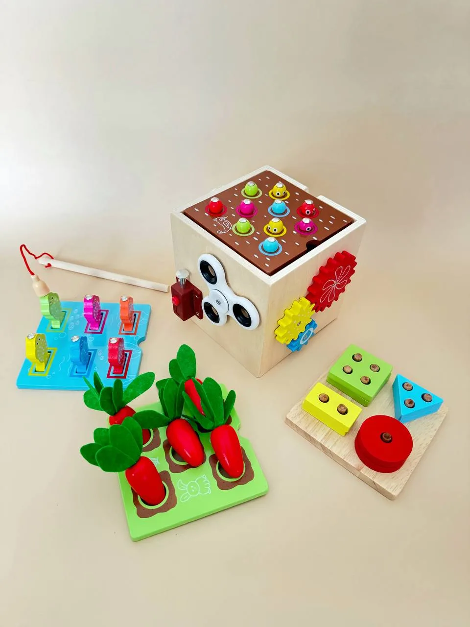 Montessori puidust sorter - motoorikakeskus 9 in 1 - Image 4