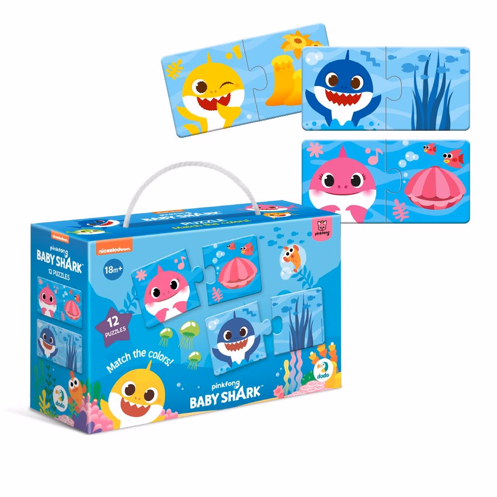 Kaheosaline pusle "Baby Shark - sobita värvid"