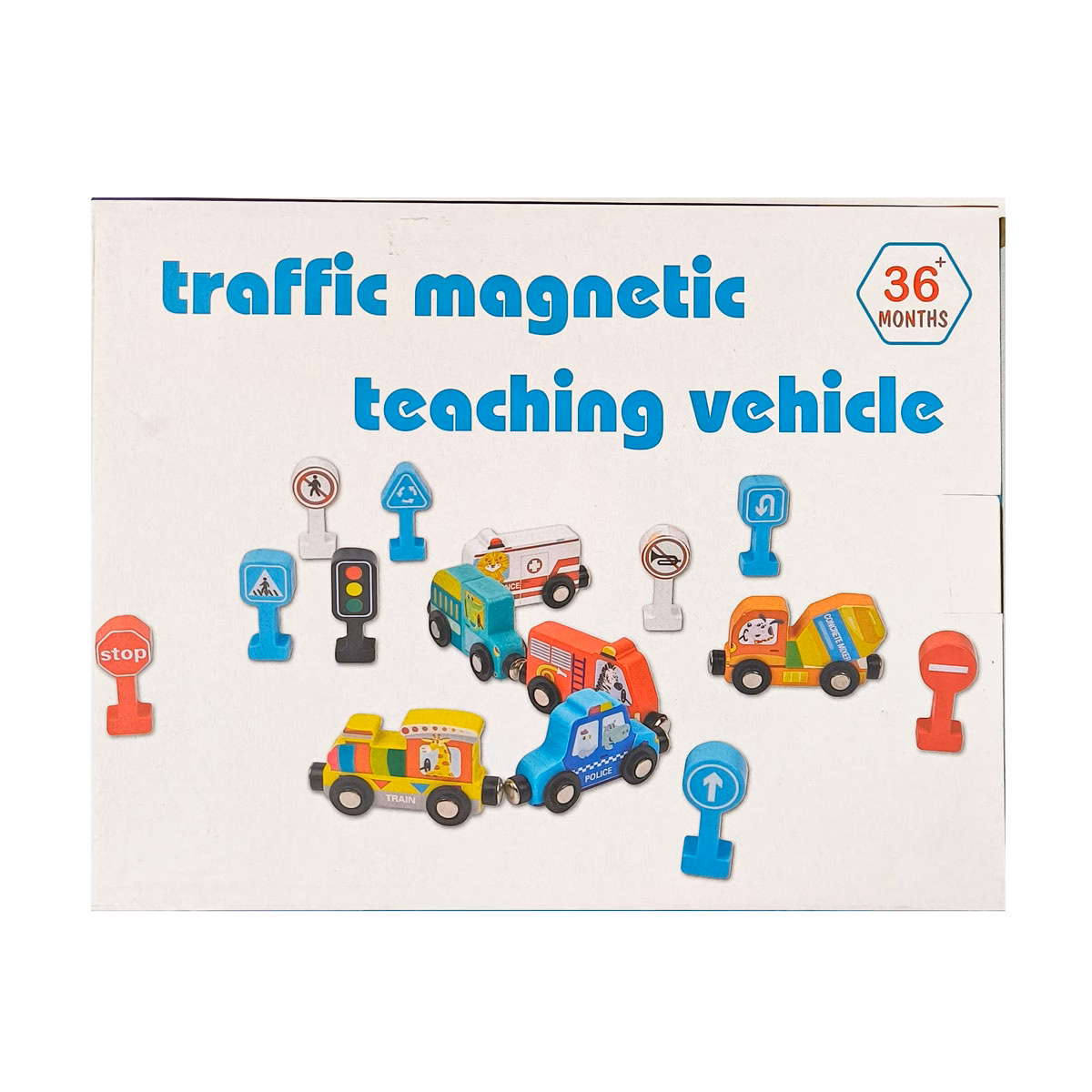 Puidust autod magnetühenduste ja liiklusmärkidega - Image 2