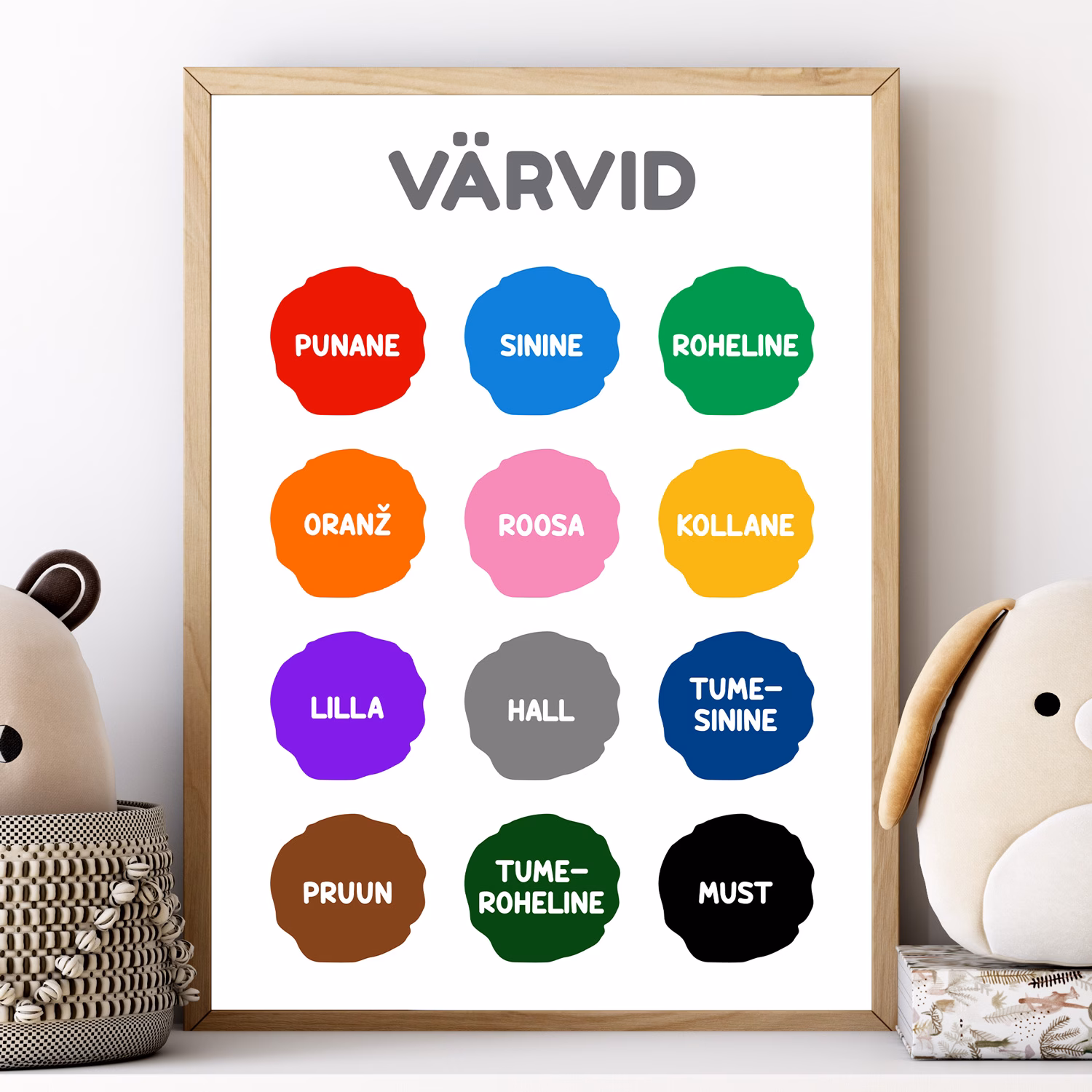 Värvidega õppeposter (eesti ja inglise keeles)