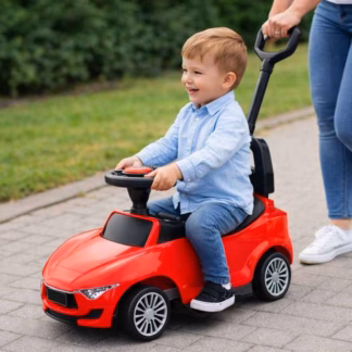Laste pealeistutav auto tulede ja helidega – punane