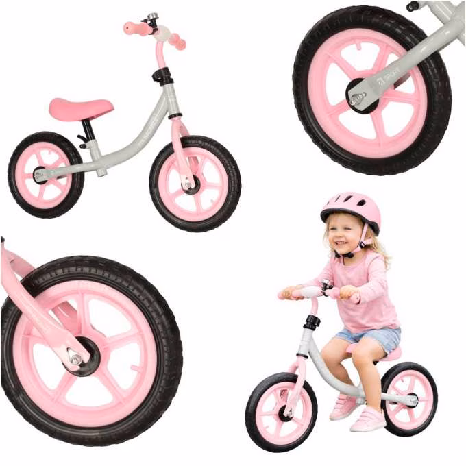 Jooksuratas lastele Trike Fix Balance kellaga – roosa ja valge - Image 4