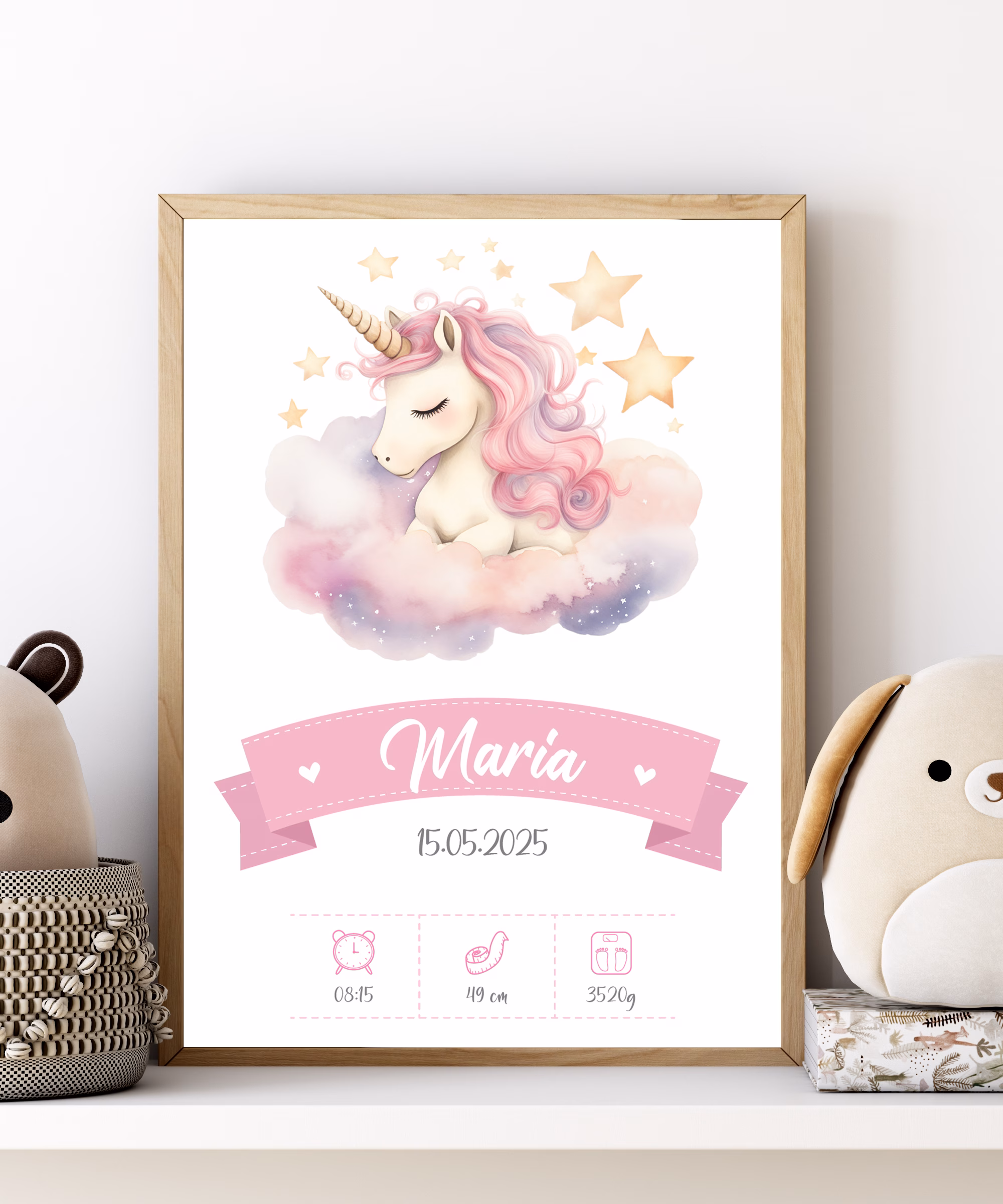 Poster with birth details