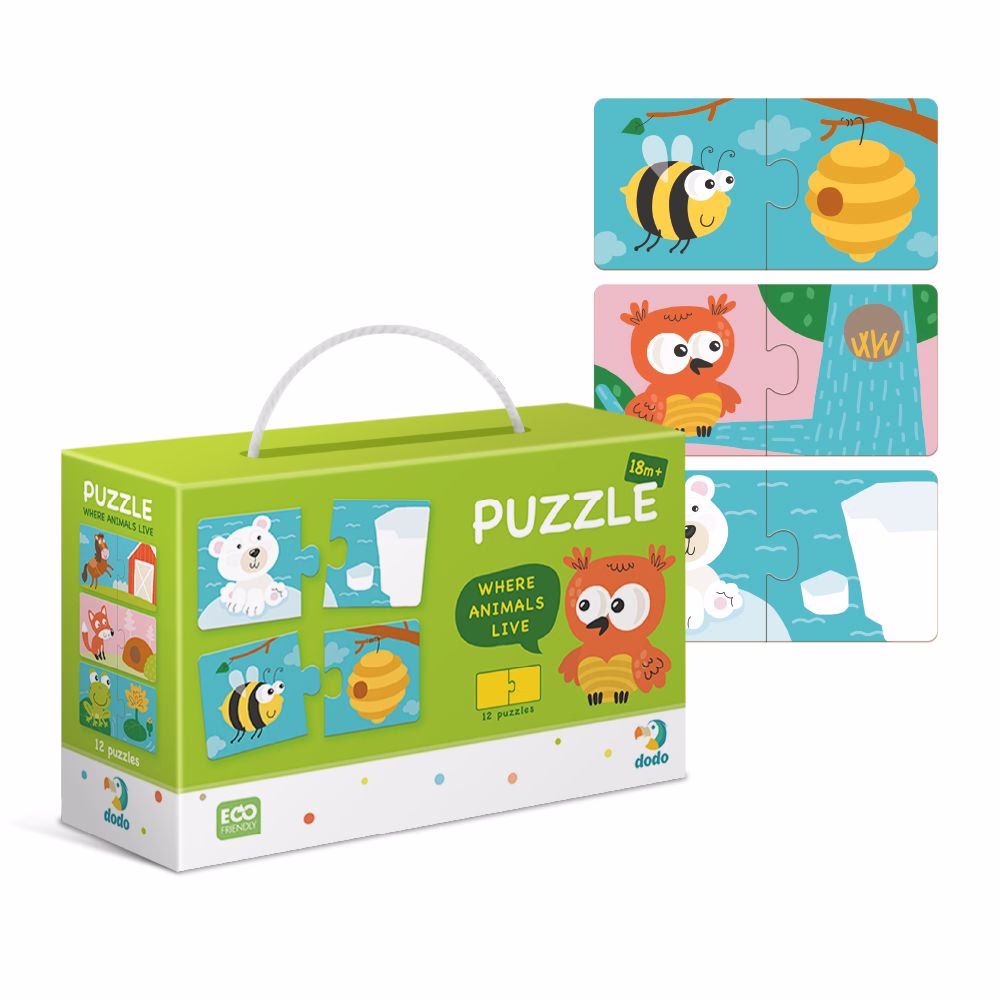 Two-part puzzle "Where Animals Live"