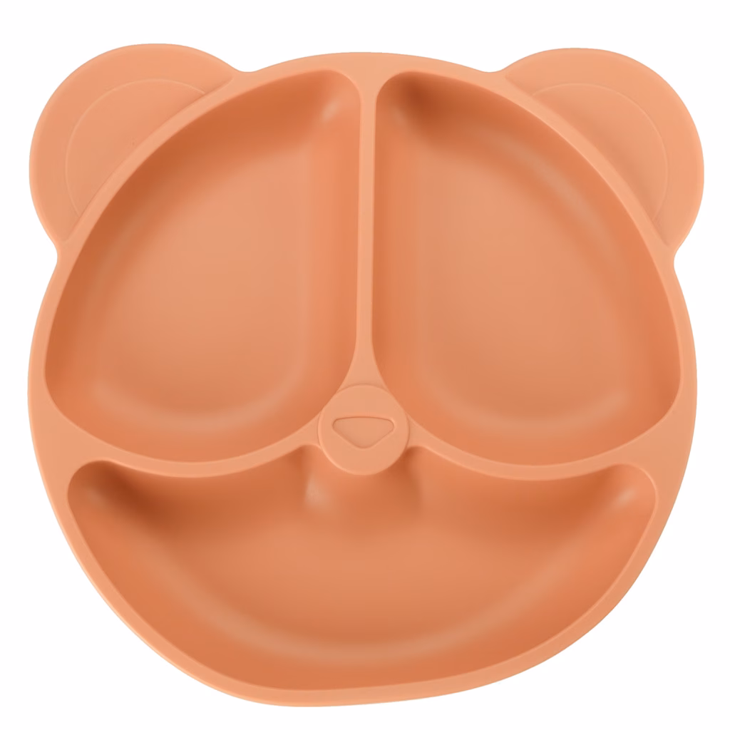 Silikoonist sööginõude komplekt lastele 4-osaline - oranž - Image 3