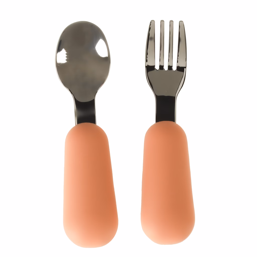 Silikoonist sööginõude komplekt lastele 4-osaline - oranž - Image 4