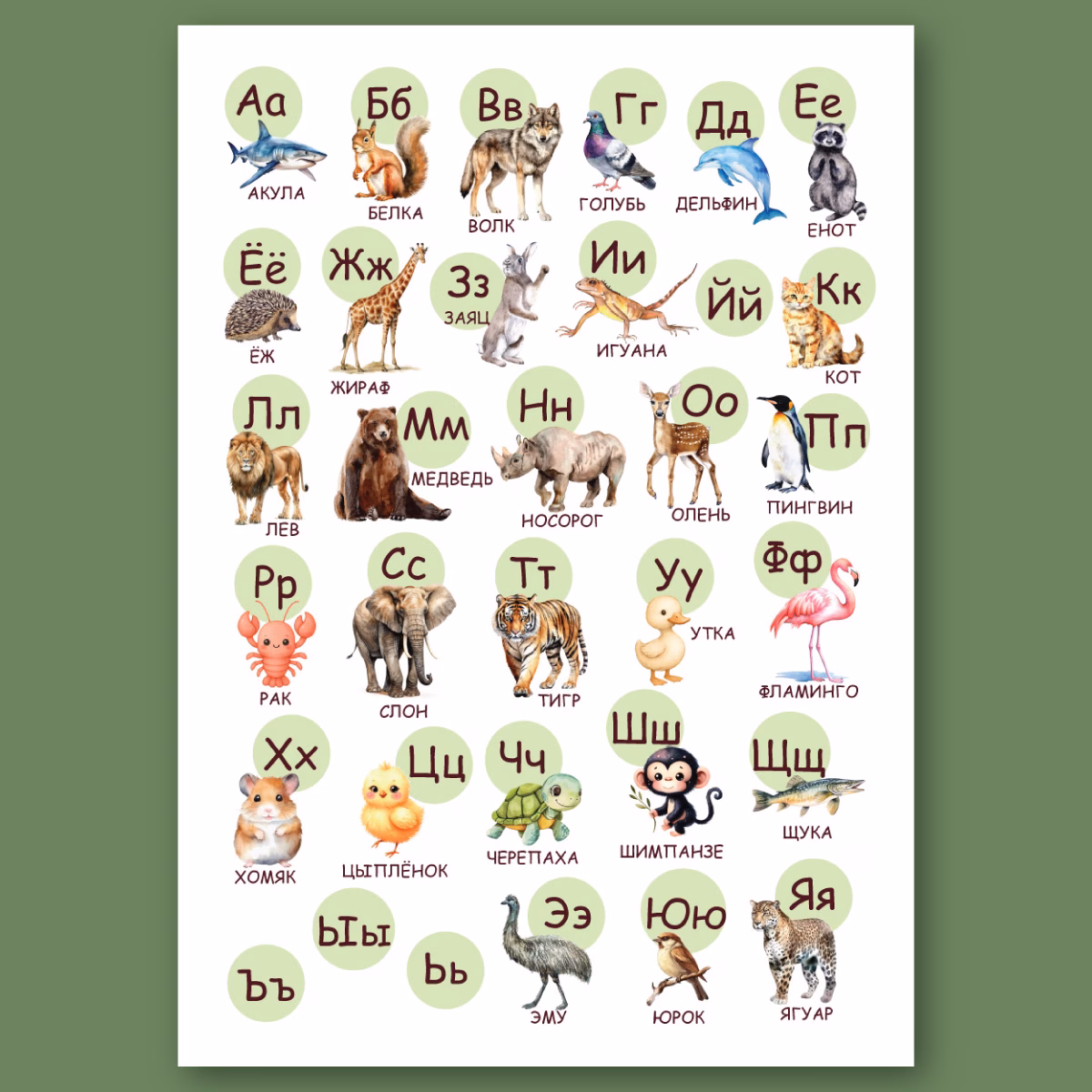 Russian Alphabet Poster with Animals - Image 2