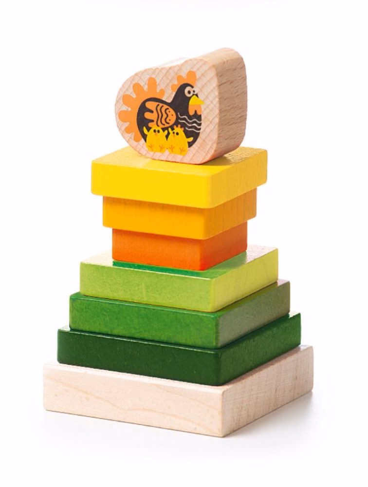 Wooden Stacking Tower Pyramid - Image 2