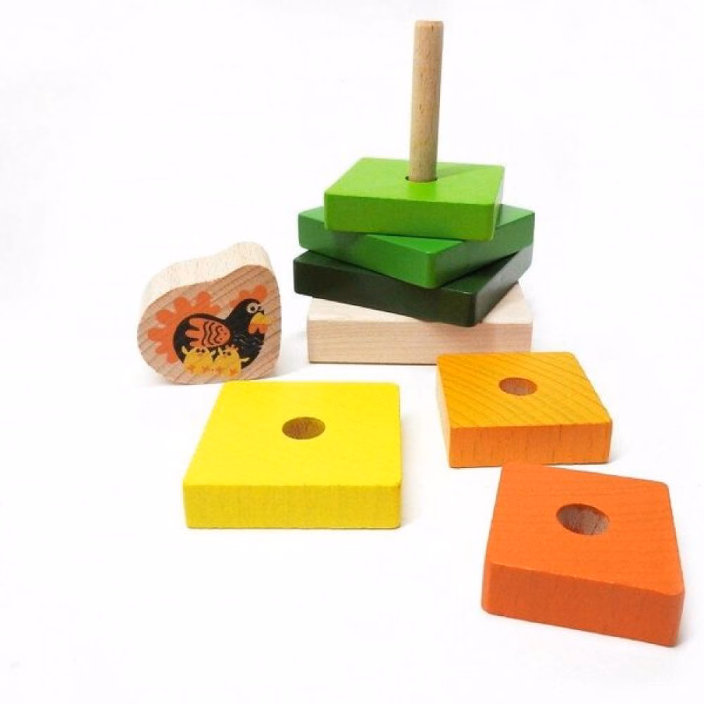 Wooden Stacking Tower Pyramid - Image 3