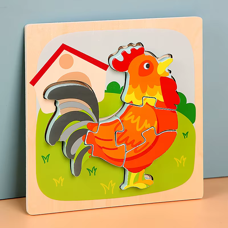 3D Puzzle for Toddlers - Rooster
