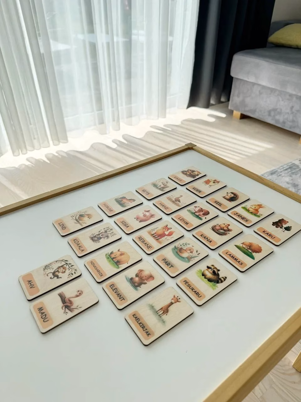 Wooden Estonian-language learning cards "Animals" 22 pcs - Image 4