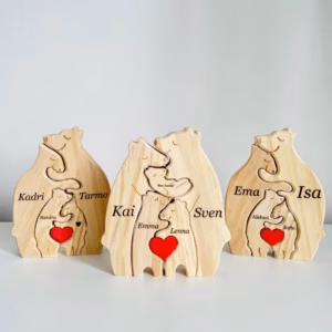 Wooden "Bear Family" puzzle with engraving