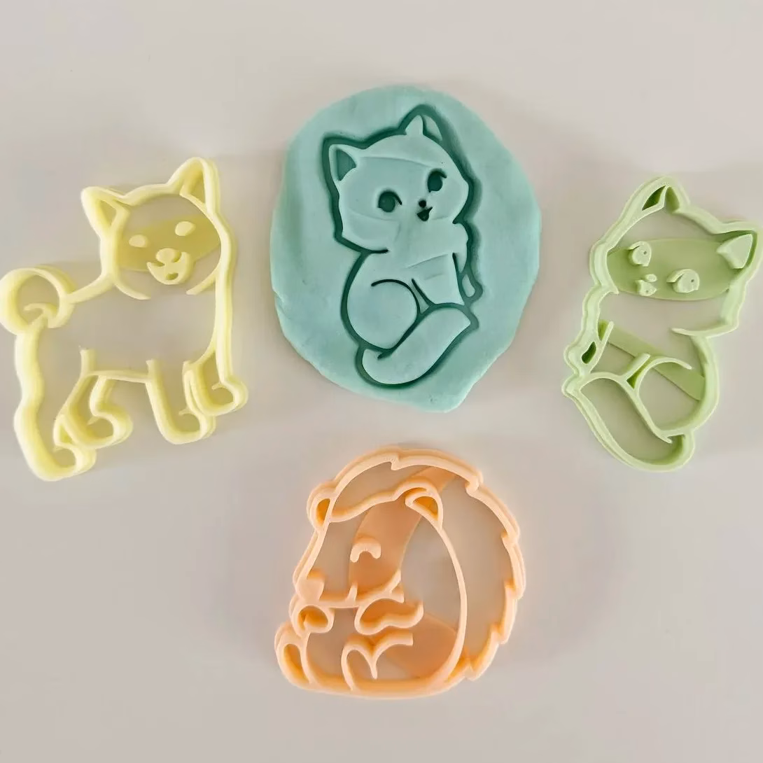 TipTip moulds for modelling dough – cat, dog, hedgehog