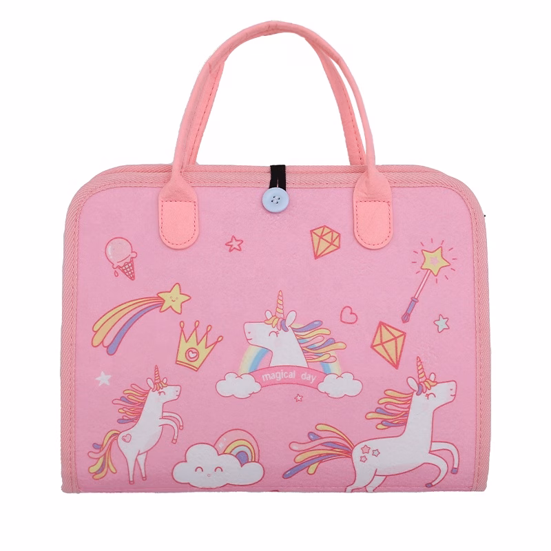 Educational Busy Board - Felt Activity Bag, Activity Mat "Unicorn"