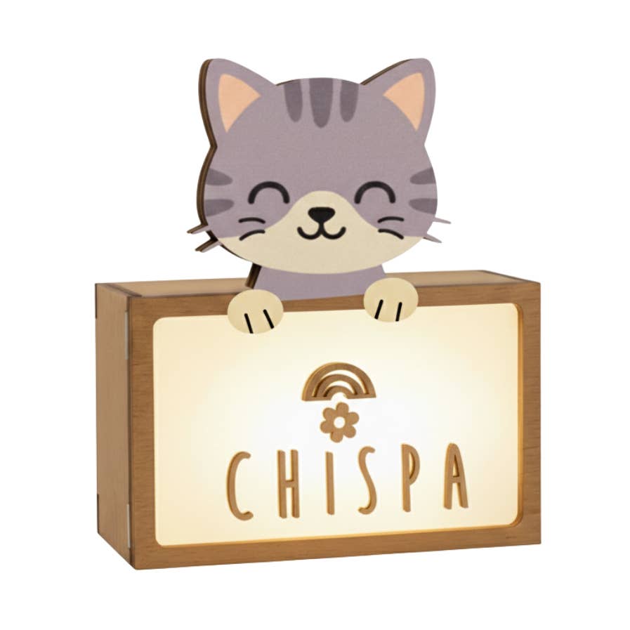 personalized night lamp cat