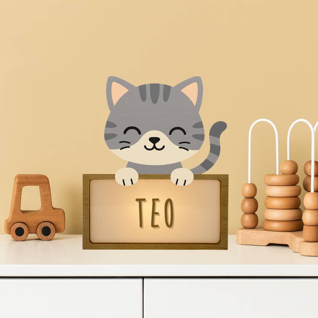 personalized night lamp cat