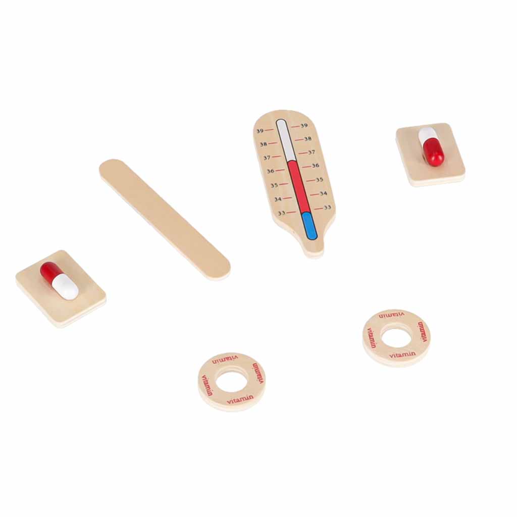 Wooden doctor's play set in a bag – 16 pieces - Image 3