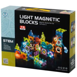 Helendavad LED magnetklotsid Pallirada 75-osaline