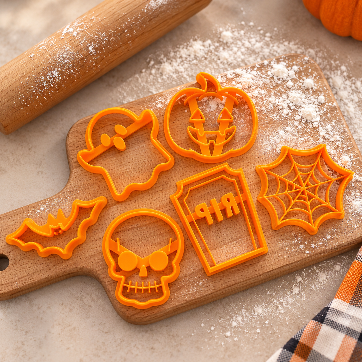 Oranžid halloweeni küpsisevormid TipTip